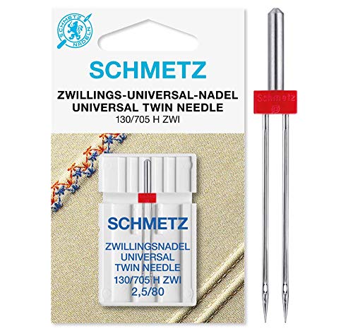 SCHMETZ | 1 Nähmaschinennadel | Zwillings-Universal | 130/705 H ZWI 2.5 | Nadeldicke 2.5/80 | auf jeder gängigen Haushaltsnähmaschine einsetzbar SCHMETZ | 1 Nähmaschinennadel | Zwillings-Universal | 130/705 H ZWI 2.5 | Nadeldicke 2.5/80 | auf jeder gängigen Haushaltsnähmaschine einsetzbar von SCHMETZ
