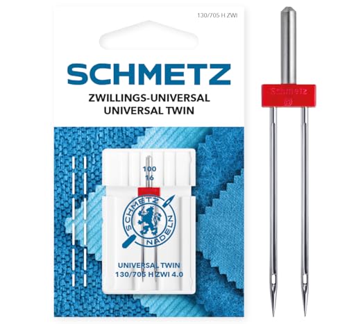 SCHMETZ | 1 Nähmaschinennadel | Zwillings-Universal | 130/705 H ZWI 4.0 | Nadeldicke 4.0/100 | auf jeder gängigen Haushaltsnähmaschine einsetzbar von SCHMETZ