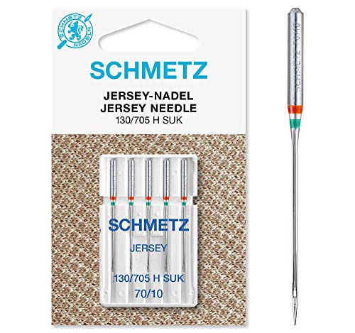 SCHMETZ | 5 Nähmaschinennadeln | Jersey | 130/705 H SUK | Nadeldicke 70/10 | auf jeder gängigen Haushaltsnähmaschine einsetzbar SCHMETZ | 5 Nähmaschinennadeln | Jersey | 130/705 H SUK | Nadeldicke 70/10 | auf jeder gängigen Haushaltsnähmaschine einsetzbar von SCHMETZ