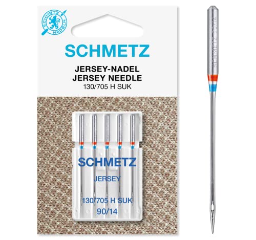 SCHMETZ | 5 Nähmaschinennadeln | Jersey | 130/705 H SUK | Nadeldicke 90/14 | auf jeder gängigen Haushaltsnähmaschine einsetzbar SCHMETZ | 5 Nähmaschinennadeln | Jersey | 130/705 H SUK | Nadeldicke 90/14 | auf jeder gängigen Haushaltsnähmaschine einsetzbar von SCHMETZ