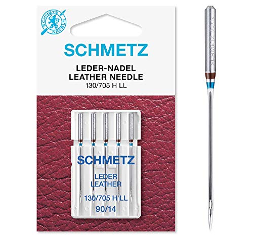 SCHMETZ Nähmaschinennadeln | 5 Leder-Nadeln LL | 130/705 H LL | Nadeldicke 100/16 | auf allen gängigen Haushaltsnähmaschinen einsetzbar | geeignet für das Vernähen von Leder von SCHMETZ