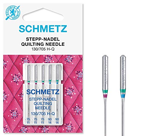 SCHMETZ | 5 Nähmaschinennadeln | Stepp (Quilting) | 130/705 H-Q | Nadeldicke 75/11-90/14 | auf jeder gängigen Haushaltsnähmaschine einsetzbar von SCHMETZ