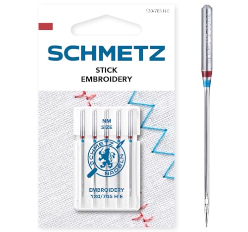 SCHMETZ | 5 Nähmaschinennadeln | Stick (Embroidery) | 130/705 H-E | Nadeldicke 75/11 | auf jeder gängigen Haushaltsnähmaschine einsetzbar von SCHMETZ