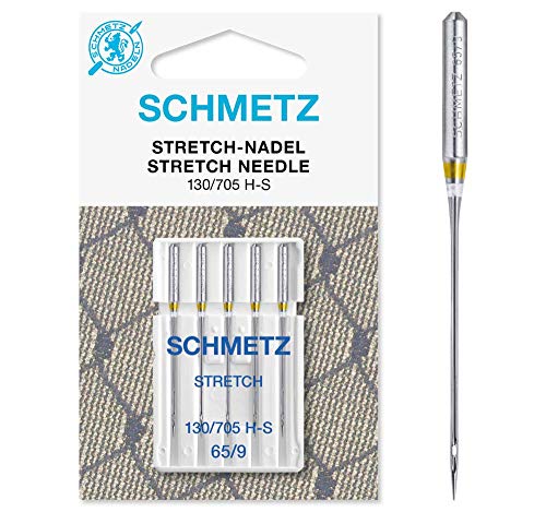 SCHMETZ Nähmaschinennadeln | 5 Stretch-Nadeln | 130/705 H-S | Nadeldicke 65/9 | auf allen gängigen Haushaltsnähmaschinen einsetzbar von SCHMETZ