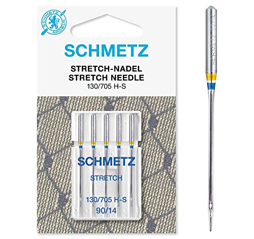 SCHMETZ Nähmaschinennadeln | 5 Stretch-Nadeln | 130/705 H-S | Nadeldicke 90/14 | auf allen gängigen Haushaltsnähmaschinen einsetzbar von SCHMETZ