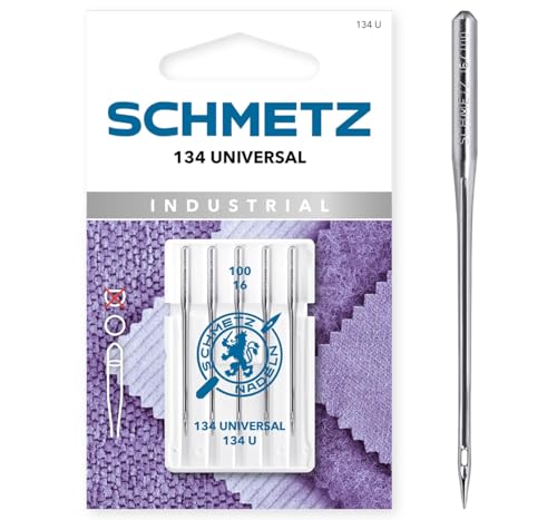 SCHMETZ | 5 Nähmaschinennadeln | 134 Universal | 134 U | Nadeldicke 80/12 | Mit 2 mm Rundkolben für Schnellnäher mit Nadelsystem 134, 134R, DPx5, 135X5 oder SY 1955 von SCHMETZ