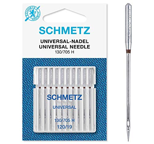 SCHMETZ Nähmaschinennadeln: 10 Universal-Nadeln, Nadeldicke 120/19, 130/705 H, auf jeder gängigen Haushaltsnähmaschine einsetzbar von SCHMETZ