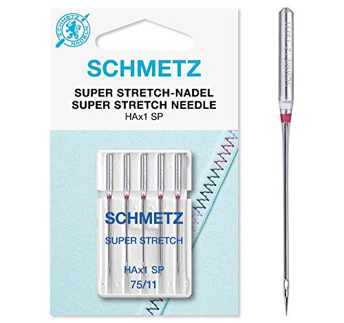 SCHMETZ | 5 Nähmaschinennadeln | Super Stretch | HAX1 SP | Nadeldicke 75/11 | auf jeder gängigen Haushaltsnähmaschine einsetzbar von SCHMETZ