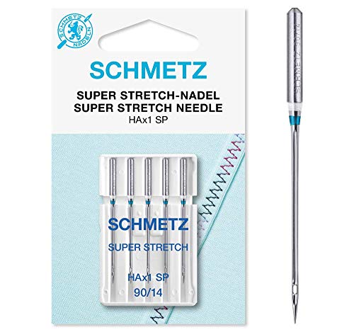 SCHMETZ | 5 Nähmaschinennadeln | Super Stretch | HAX1 SP | Nadeldicke 90/14 | auf jeder gängigen Haushaltsnähmaschine einsetzbar von SCHMETZ