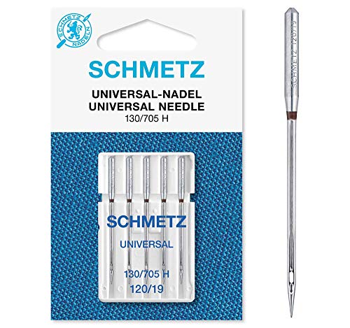 SCHMETZ | 5 Nähmaschinennadeln | Universal | 130/705 H | Nadeldicke 120/19 | auf jeder gängigen Haushaltsnähmaschine einsetzbar von SCHMETZ