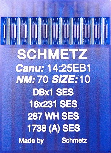 Schmetz 10 287 WH SES Nähmaschine Nadeln Rundkolben 70 von SCHMETZ
