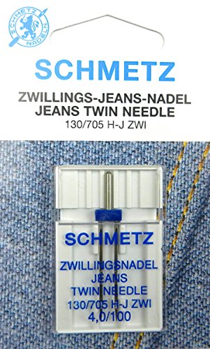 SCHMETZ Zwillingsnadel System 130-705 H-J ZWI St. 4,0/100 Nadelbreite 4 mm für Baumwolle, Wolle, Leder - 1 Packung von SCHMETZ