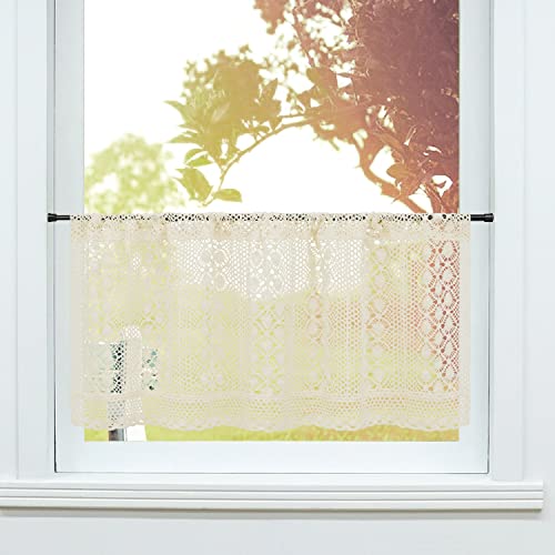 SCHOAL Gehäkelte Scheibengardine Landhaus Bistrogardinen mit Tunnelzug Küche Gardinen Kurzstores Vorhänge Kurzgardine Beige #2 HxB 45x120cm 1 Stück SCHOAL Gehäkelte Scheibengardine Landhaus Bistrogardinen mit Tunnelzug Küche Gardinen Kurzstores Vorhänge Kurzgardine Beige #2 HxB 45x120cm 1 Stück von SCHOAL