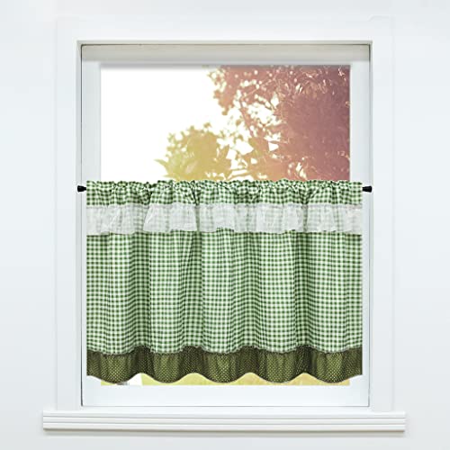 SCHOAL Landhausstile Küche Gardine Scheibengardine Tunnelzug Bistrogardine Landhaus Kurzgardine Halbtransparent Grün BxH 90x90cm 1 Stück SCHOAL Landhausstile Küche Gardine Scheibengardine Tunnelzug Bistrogardine Landhaus Kurzgardine Halbtransparent Grün BxH 90x90cm 1 Stück von SCHOAL