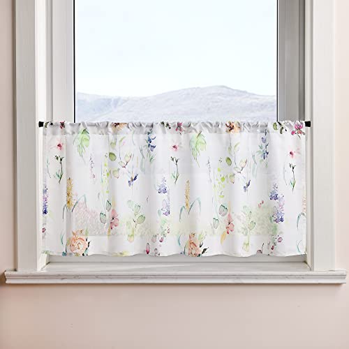 SCHOAL Moderne Küche Gardine Scheibengardine Tunnelzug Bistrogardine Weiß Kurzgardine Halbtransparent Kurzstores HxB 45x90cm 1 Stück SCHOAL Moderne Küche Gardine Scheibengardine Tunnelzug Bistrogardine Weiß Kurzgardine Halbtransparent Kurzstores HxB 45x90cm 1 Stück von SCHOAL