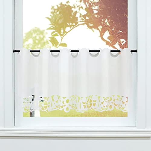 SCHOAL Scheibengardine Landhaus Bistrogardine Küche Gardinen Halbtransparent Vorhänge mit Lochleiste Kurzgardine Laserschneiden 1 Stück BxH 120x30cm Weiß #2 SCHOAL Scheibengardine Landhaus Bistrogardine Küche Gardinen Halbtransparent Vorhänge mit Lochleiste Kurzgardine Laserschneiden 1 Stück BxH 120x30cm Weiß #2 von SCHOAL