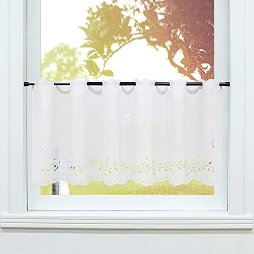 SCHOAL Scheibengardine Landhaus Bistrogardine Küche Gardinen Halbtransparent Vorhänge mit Lochleiste Kurzgardine Laserschneiden 1 Stück BxH 120x60cm Weiß #1 SCHOAL Scheibengardine Landhaus Bistrogardine Küche Gardinen Halbtransparent Vorhänge mit Lochleiste Kurzgardine Laserschneiden 1 Stück BxH 120x60cm Weiß #1 von SCHOAL
