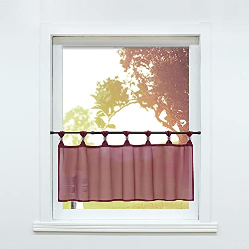 SCHOAL Scheibengardine Voile Bistrogardinen mit Schlaufen Küche Gardinen Transparent Stores Vorhänge Kurzgardine Uni Weinrot 1 Stück HxB 45x120cm SCHOAL Scheibengardine Voile Bistrogardinen mit Schlaufen Küche Gardinen Transparent Stores Vorhänge Kurzgardine Uni Weinrot 1 Stück HxB 45x120cm von SCHOAL