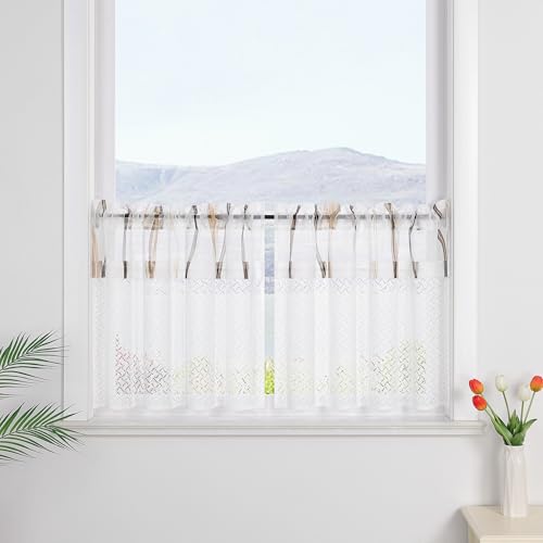 SCHOAL Scheibengardine mit Tunnelzug 2er Set Bistrogardine Transparent Vorhang Spitzenvorhang Kleinfenster Moderne Kurzgardine HxB 45x90 Braun SCHOAL Scheibengardine mit Tunnelzug 2er Set Bistrogardine Transparent Vorhang Spitzenvorhang Kleinfenster Moderne Kurzgardine HxB 45x90 Braun von SCHOAL