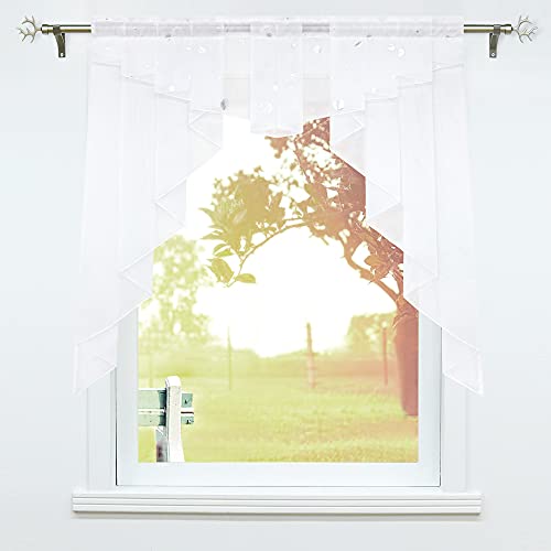SCHOAL Scheibengardinen Küche Bistrogardinen Voile Transparente Kurzgardinen Kleinfenster Gardinen Kreisförmiges Muster 1 Stück BxH 80x80cm SCHOAL Scheibengardinen Küche Bistrogardinen Voile Transparente Kurzgardinen Kleinfenster Gardinen Kreisförmiges Muster 1 Stück BxH 80x80cm von SCHOAL