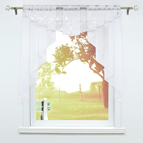 SCHOAL Scheibengardinen Küche Bistrogardinen Voile Transparente Kurzgardinen Kleinfenster Gardinen Marmor-Muster 1 Stück BxH 140x145cm SCHOAL Scheibengardinen Küche Bistrogardinen Voile Transparente Kurzgardinen Kleinfenster Gardinen Marmor-Muster 1 Stück BxH 140x145cm von SCHOAL