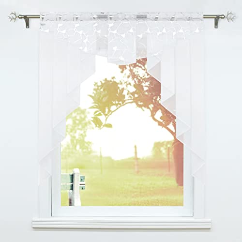 SCHOAL Scheibengardinen Küche Bistrogardinen Voile Transparente Kurzgardinen Kleinfenster Gardinen Rißbildung-Muster 1 Stück BxH 140x145cm SCHOAL Scheibengardinen Küche Bistrogardinen Voile Transparente Kurzgardinen Kleinfenster Gardinen Rißbildung-Muster 1 Stück BxH 140x145cm von SCHOAL