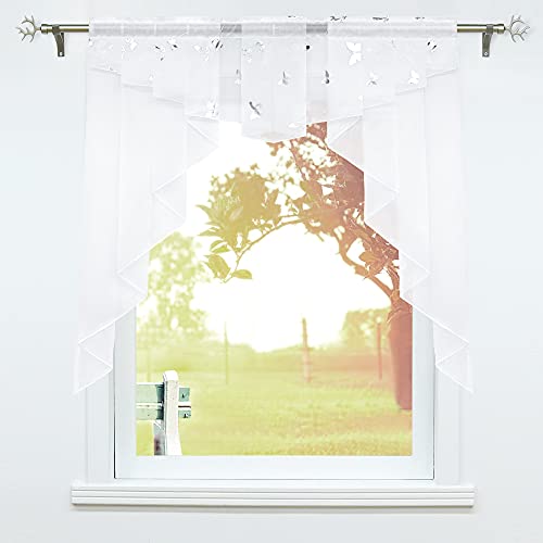SCHOAL Scheibengardinen Küche Bistrogardinen Voile Transparente Kurzgardinen Kleinfenster Gardinen Schmetterling Muster 1 Stück BxH 80x80cm SCHOAL Scheibengardinen Küche Bistrogardinen Voile Transparente Kurzgardinen Kleinfenster Gardinen Schmetterling Muster 1 Stück BxH 80x80cm von SCHOAL