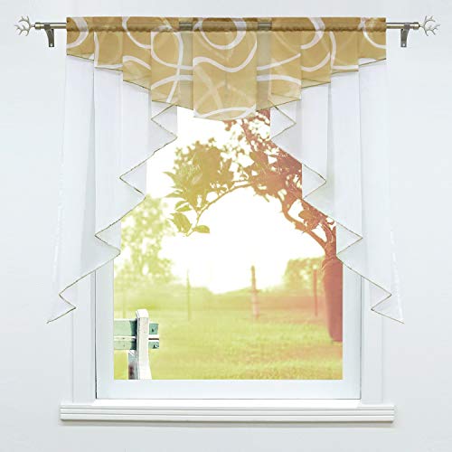 SCHOAL Scheibengardinen Küche Bistrogardinen Voile Transparente Kurzgardinen Kleinfenster Gardinen mit Kräuselband/Tunnelzug 1 Stück BxH 120x145cm Sand SCHOAL Scheibengardinen Küche Bistrogardinen Voile Transparente Kurzgardinen Kleinfenster Gardinen mit Kräuselband/Tunnelzug 1 Stück BxH 120x145cm Sand von SCHOAL