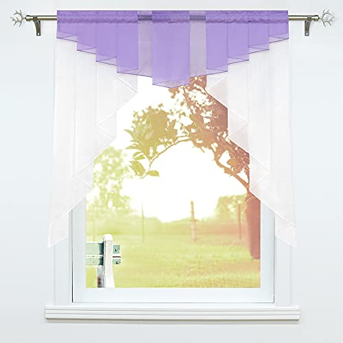 SCHOAL Scheibengardinen Küche Kleinfenster Gardinen mit Kräuselband oder Tunnelzug Bistrogardinen Voile Transparente Kurzgardinen Modern 1 Stück BxH 80x80cm Lila SCHOAL Scheibengardinen Küche Kleinfenster Gardinen mit Kräuselband oder Tunnelzug Bistrogardinen Voile Transparente Kurzgardinen Modern 1 Stück BxH 80x80cm Lila von SCHOAL