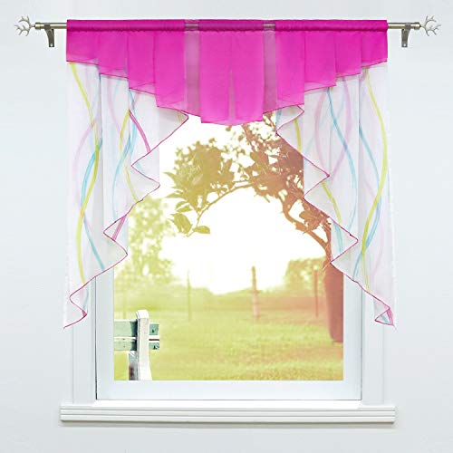 SCHOAL Scheibengardinen Küche Transparente Bistrogardinen Voile Kurzgardinen Kleinfenster Gardinen mit Tunnelzug 1 Stück BxH 100x100cm Rosa SCHOAL Scheibengardinen Küche Transparente Bistrogardinen Voile Kurzgardinen Kleinfenster Gardinen mit Tunnelzug 1 Stück BxH 100x100cm Rosa von SCHOAL