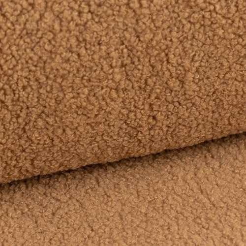 Boucle Stoff Teddystoff Kunstfell Teddy Fur uni camel 1,5m Breite von SCHÖNER LEBEN.