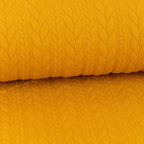 SCHÖNER LEBEN. Bekleidungsstoff Cably Zopfmuster Strickstoff senfgelb 1,5m br SCHÖNER LEBEN. Bekleidungsstoff Cably Zopfmuster Strickstoff senfgelb 1,5m br von SCHÖNER LEBEN.