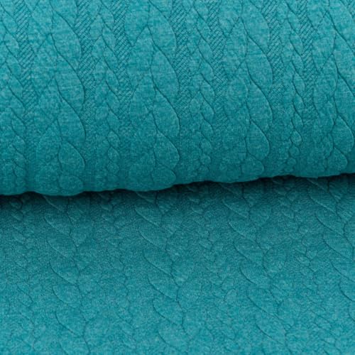 SCHÖNER LEBEN. Bekleidungsstoff Cably Zopfmuster Strickstoff türkisgrün 1,5m br SCHÖNER LEBEN. Bekleidungsstoff Cably Zopfmuster Strickstoff türkisgrün 1,5m br von SCHÖNER LEBEN.