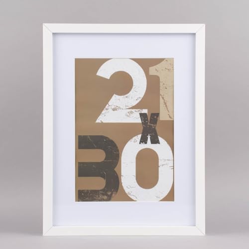 SCHÖNER LEBEN. Bilderrahmen mit Passepartout Holz einfarbig weiß 32,5x42,5x2,5cm SCHÖNER LEBEN. Bilderrahmen mit Passepartout Holz einfarbig weiß 32,5x42,5x2,5cm von SCHÖNER LEBEN.