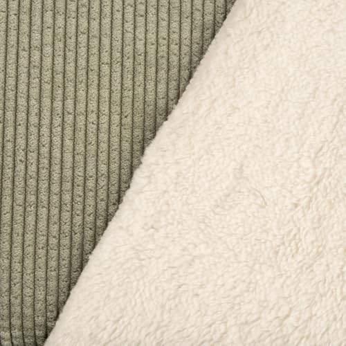SCHÖNER LEBEN. Cordstoff Bubble mit Plüsch Rückseite Doubleface grün Ecru 1,45m Br SCHÖNER LEBEN. Cordstoff Bubble mit Plüsch Rückseite Doubleface grün Ecru 1,45m Br von SCHÖNER LEBEN.
