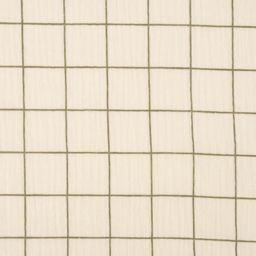 SCHÖNER LEBEN. Double Gauze Musselinstoff Meterware Gitterkaro beige khakigrün 1,30m SCHÖNER LEBEN. Double Gauze Musselinstoff Meterware Gitterkaro beige khakigrün 1,30m von SCHÖNER LEBEN.