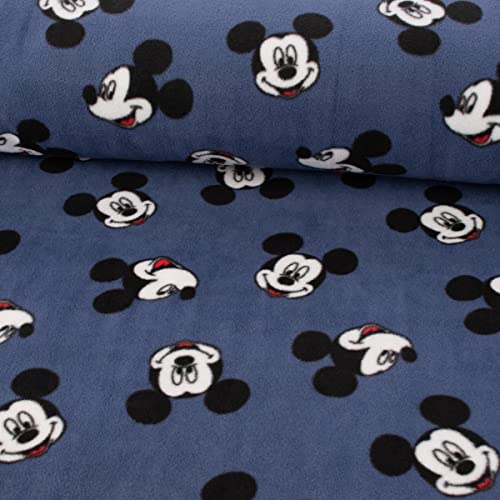 SCHÖNER LEBEN. Fleecestoff Mickey Mouse blau 1,45m Breite von SCHÖNER LEBEN.