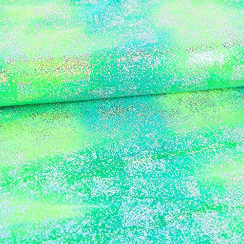 SCHÖNER LEBEN. Jerseystoff Stretch Jersey Glitzer Neonfarben grün türkis 1,5m von SCHÖNER LEBEN.