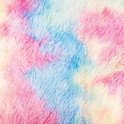 SCHÖNER LEBEN. Plüsch Stoff Kunstfell Regenbogenfarben Langhaar bunt 1,65m Breite SCHÖNER LEBEN. Plüsch Stoff Kunstfell Regenbogenfarben Langhaar bunt 1,65m Breite von SCHÖNER LEBEN.