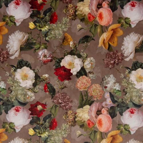 Samtstoff Dekostoff Samt Digitaldruck Vintage Rosen Blumen braun 1,40m Samtstoff Dekostoff Samt Digitaldruck Vintage Rosen Blumen braun 1,40m von SCHÖNER LEBEN.