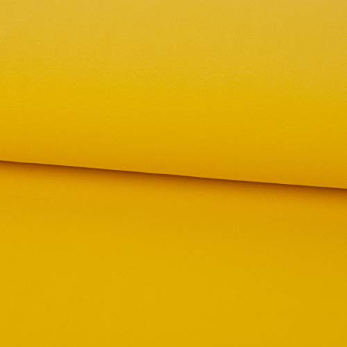 SCHÖNER LEBEN. Sweatstoff Soft Sweat Bio einfarbig dünn gelb 1,5m Breite von SCHÖNER LEBEN.