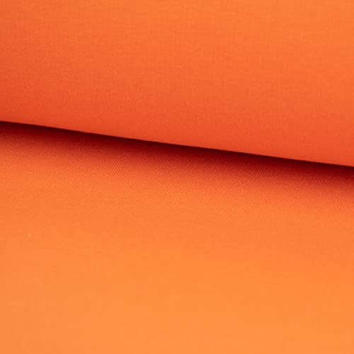 SCHÖNER LEBEN. Sweatstoff Soft Sweat Bio einfarbig dünn orange 1,5m Breite von SCHÖNER LEBEN.