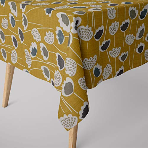 SCHÖNER LEBEN. Tischdecke Clara Saffron Blumen senfgelb Ocker blau gra, Größe:130x200cm SCHÖNER LEBEN. Tischdecke Clara Saffron Blumen senfgelb Ocker blau gra, Größe:130x200cm von SCHÖNER LEBEN.