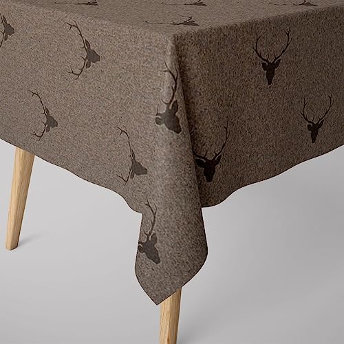 SCHÖNER LEBEN. Tischdecke Jacquard Hirschkopf Geweih braun Dunkelbraun, Größe:100x100cm SCHÖNER LEBEN. Tischdecke Jacquard Hirschkopf Geweih braun Dunkelbraun, Größe:100x100cm von SCHÖNER LEBEN.