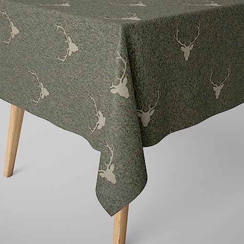 SCHÖNER LEBEN. Tischdecke Jacquard Hirschkopf Geweih grün beige, Größe:130x300cm SCHÖNER LEBEN. Tischdecke Jacquard Hirschkopf Geweih grün beige, Größe:130x300cm von SCHÖNER LEBEN.