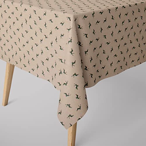 SCHÖNER LEBEN. Tischdecke Simple Deer Hirsch klein Natur grün, Größe:130x240cm SCHÖNER LEBEN. Tischdecke Simple Deer Hirsch klein Natur grün, Größe:130x240cm von SCHÖNER LEBEN.
