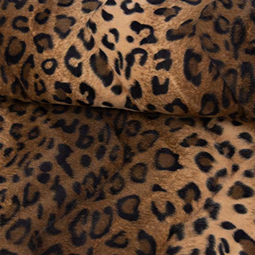 SCHÖNER LEBEN. Velours Fellimitat Kunstfell Leopard braun Töne 1,5m Breite von SCHÖNER LEBEN.