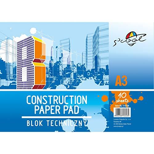 S'cool Zeichen-/Skizzenblock (A3, 160 g/m², 10 Blatt) Zeichenblock Zeichenkarton weiß von SCHOOL EDUCATION CREATIVE