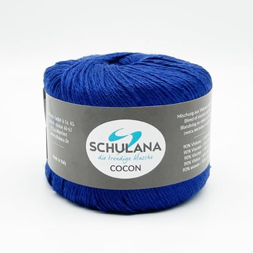 SCHULANA Cocon, 90% Viskose, 10% Seide, zum Stricken und Häkeln, 50g ca 140m, Königsblau 004 SCHULANA Cocon, 90% Viskose, 10% Seide, zum Stricken und Häkeln, 50g ca 140m, Königsblau 004 von SCHULANA