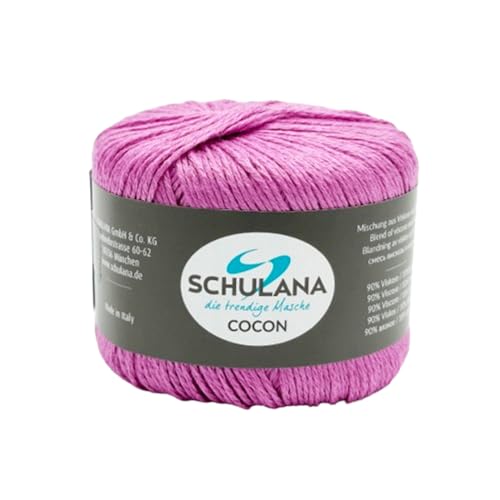 SCHULANA Cocon, 90% Viskose, 10% Seide, zum Stricken und Häkeln, 50g ca 140m, Orchidee 014 von SCHULANA